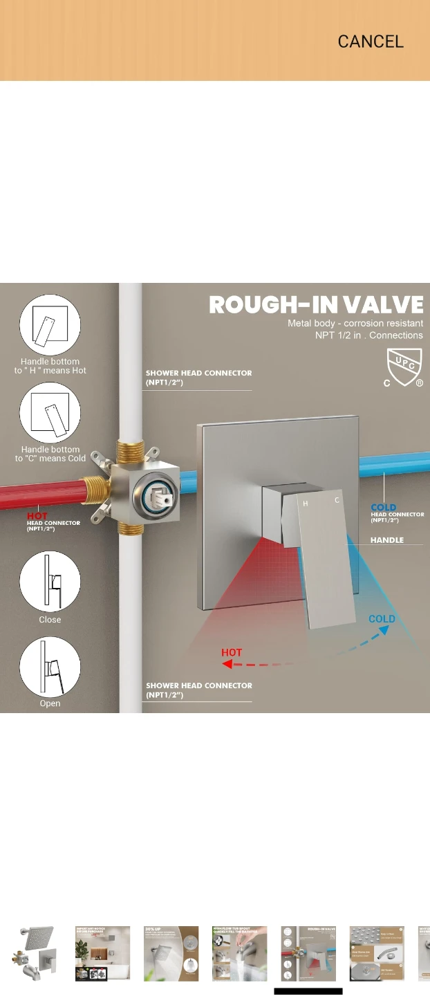 Shower Faucet Set with Rough-in Valve - photo 5