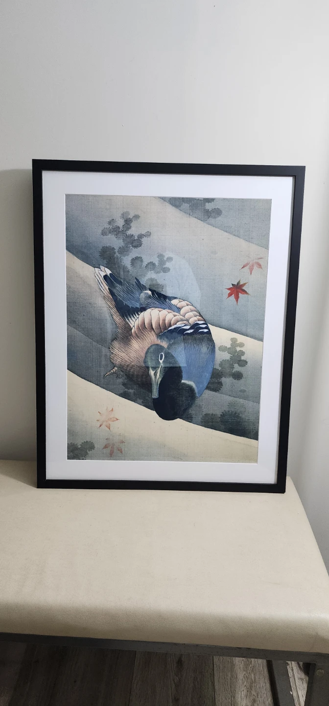 Framed Japanese Woodblock Print Duck Art