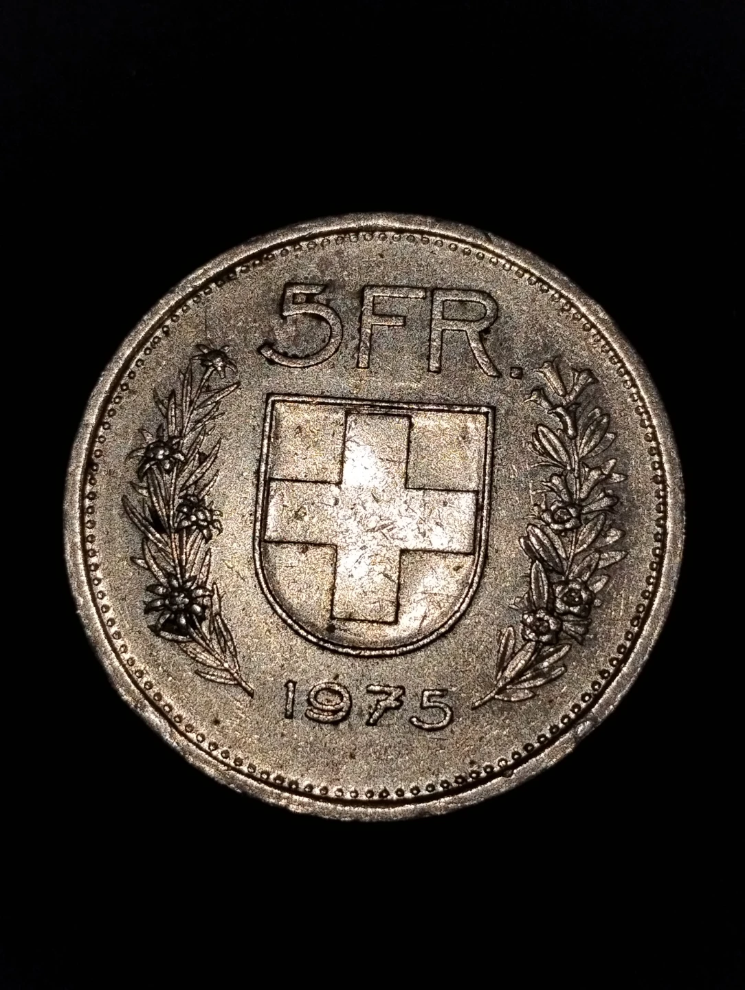 1975 Swiss 5 Franc Coin - photo 2