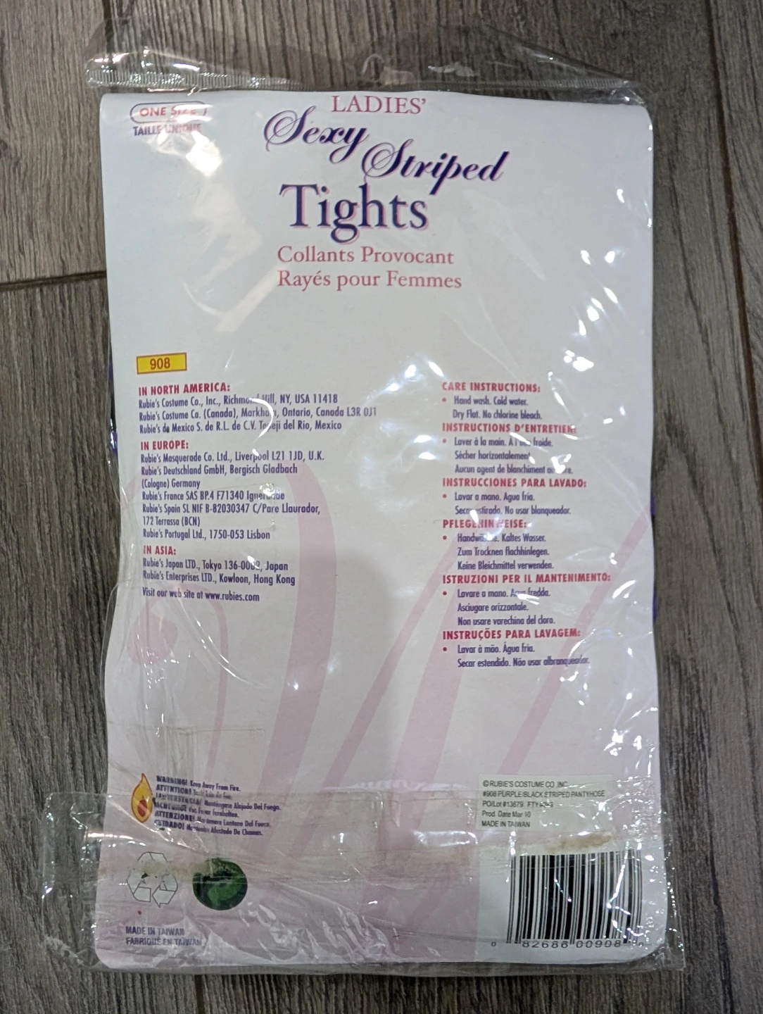 NIP - Rubies Ladies' Sexy Striped Purple Black Tights - photo 2