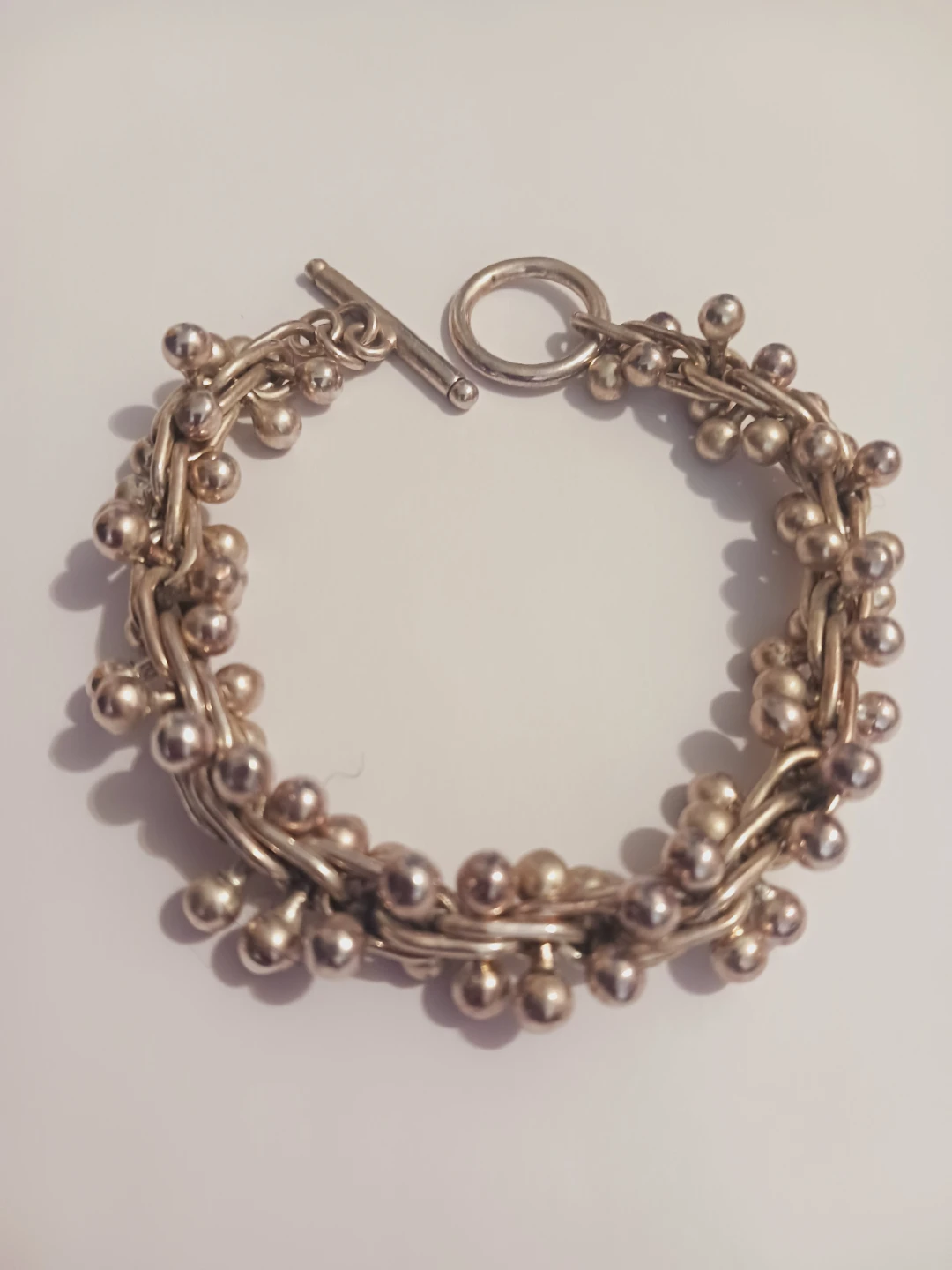 Gorgeous Cluster Bead Toggle 925 Clasp Bracelet - photo 2