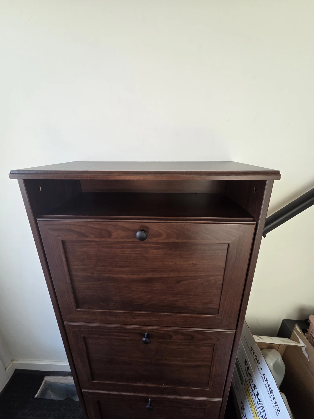 Dark Wood Shoe Cabinet for wall - photo 3
