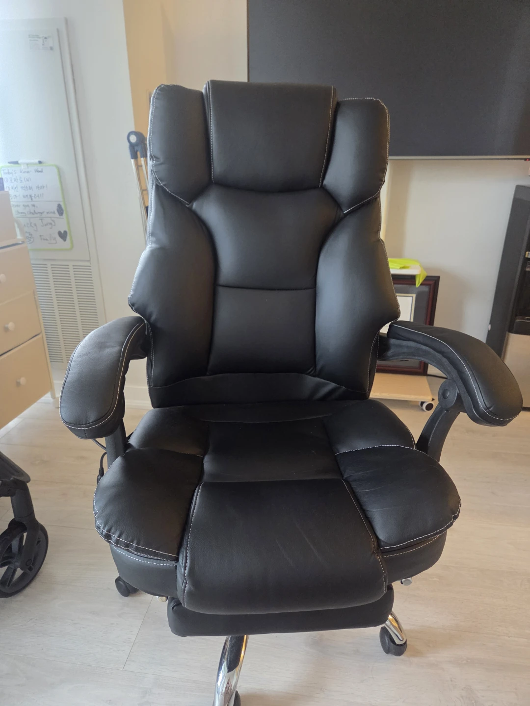 Black Ergonomic Office Chair with Footrest (Pickup only)