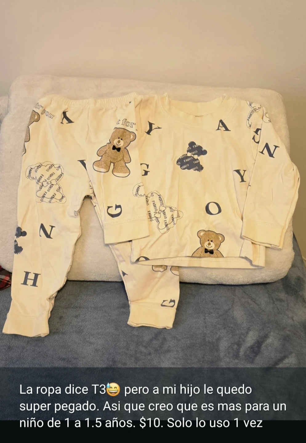 Toddler Teddy Bear Print Pajama Set