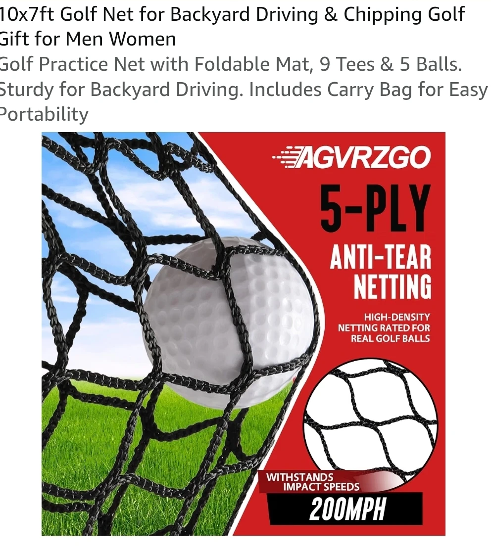 AGVRZGO 10x7ft Golf Practice Net Set - photo 3