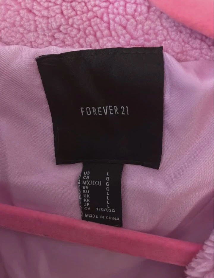 Forever 21 Pink Faux Fur Coat Large - photo 2
