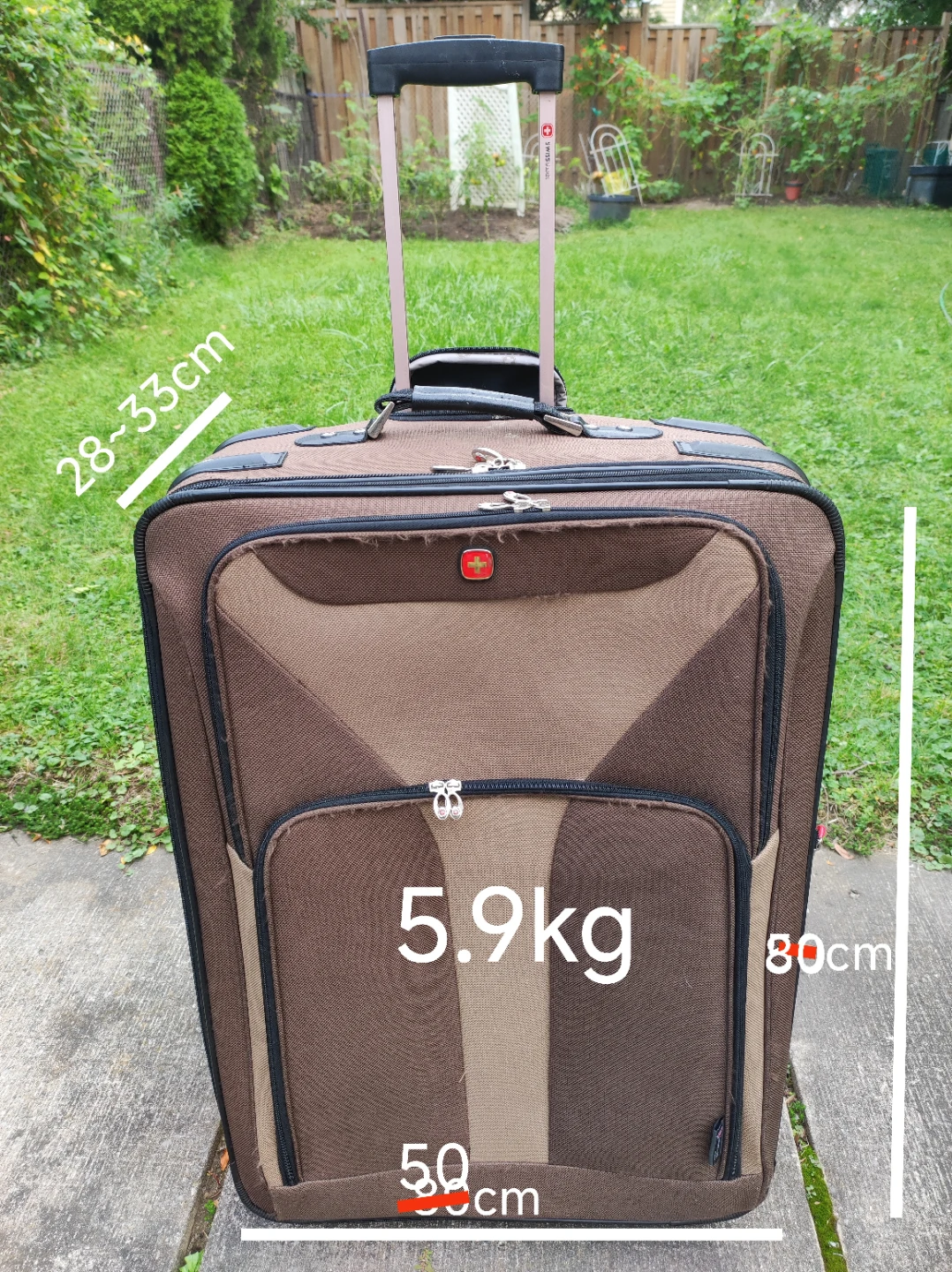 SwissGear Brown 28" Check-in Travel Suitcase