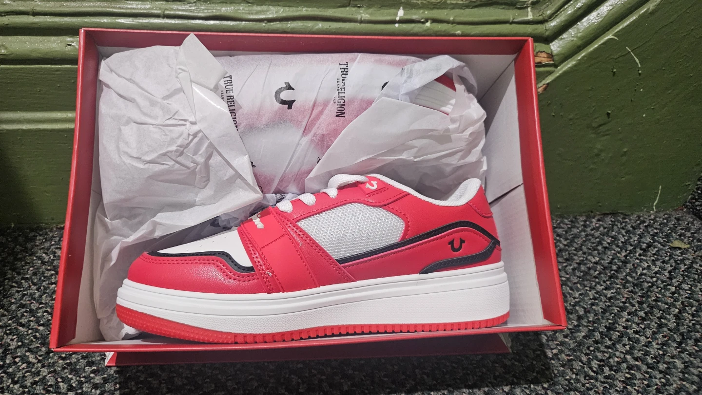 True Religion Red and White Sneakers