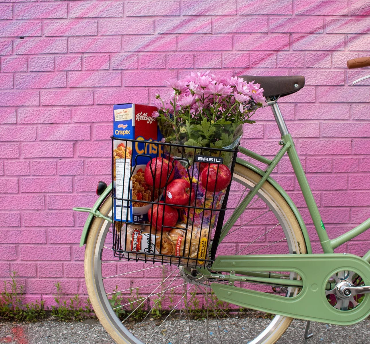 TWO Basil Bike Baskets + FREE bike rack + bungee cords