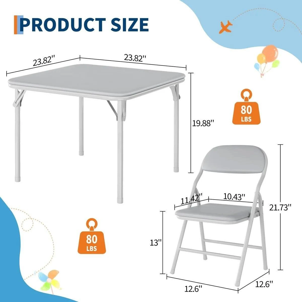 New<> New  Folding Table and 4 Chairs Set - photo 2