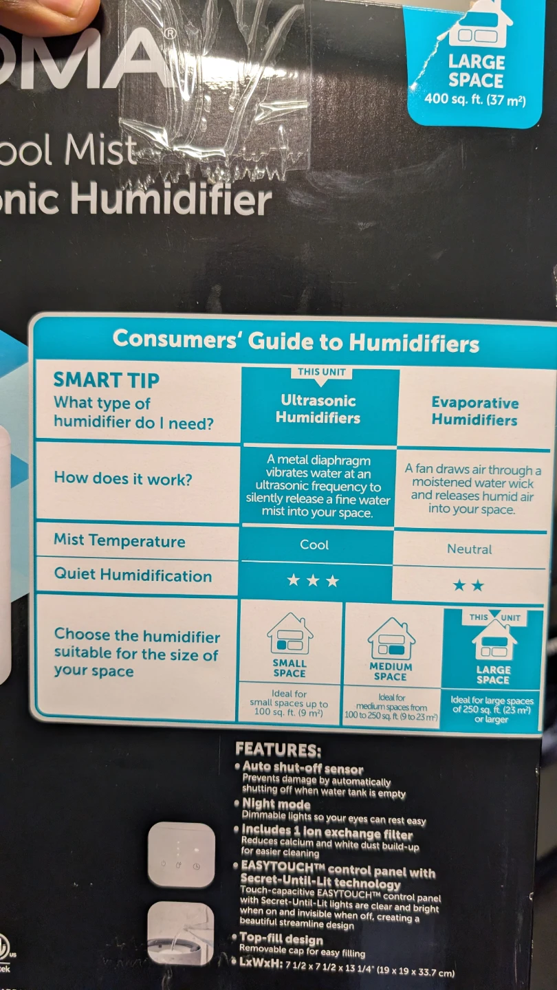 NOMA 3.5L Cool Mist Ultrasonic Humidifier - photo 2