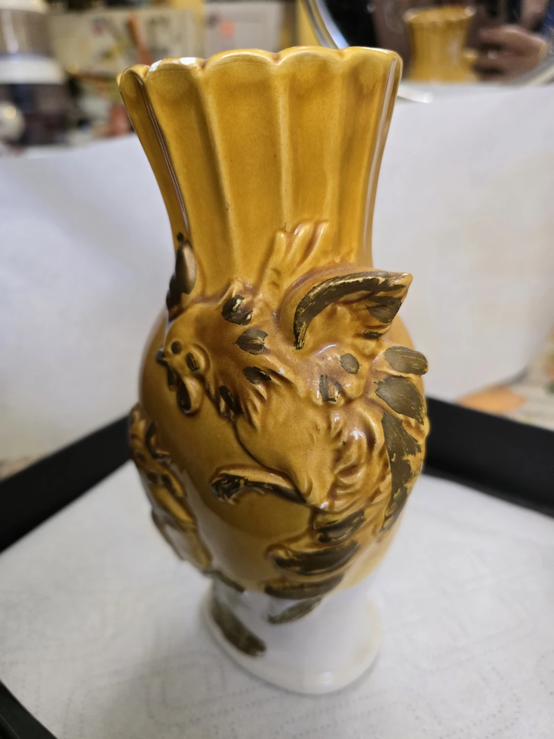 VINTAGE Japan Cock Fight Ceramic decorative vase - photo 4