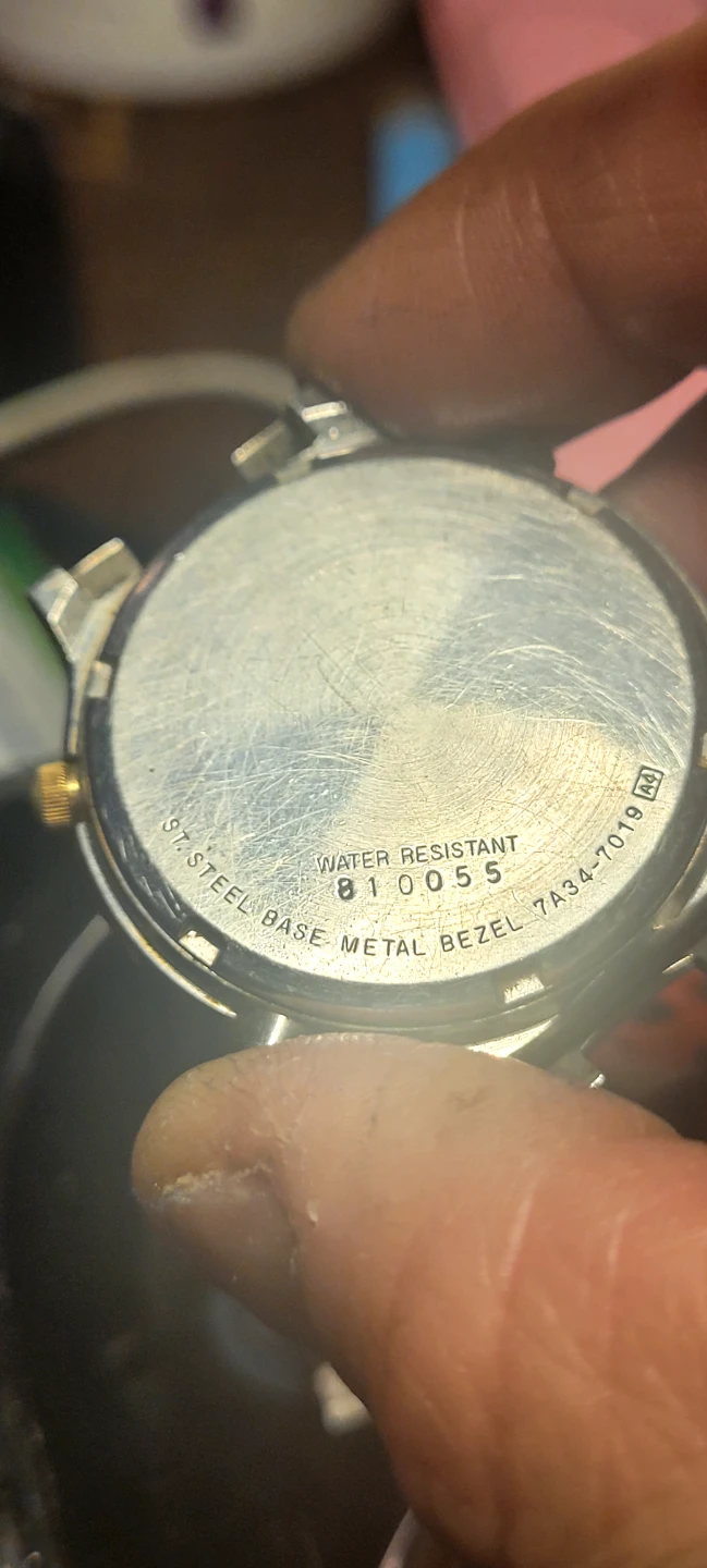 Vintage Seiko Chronograph Quartz Two Tone Men's Watch 7A34-7019 - photo 4