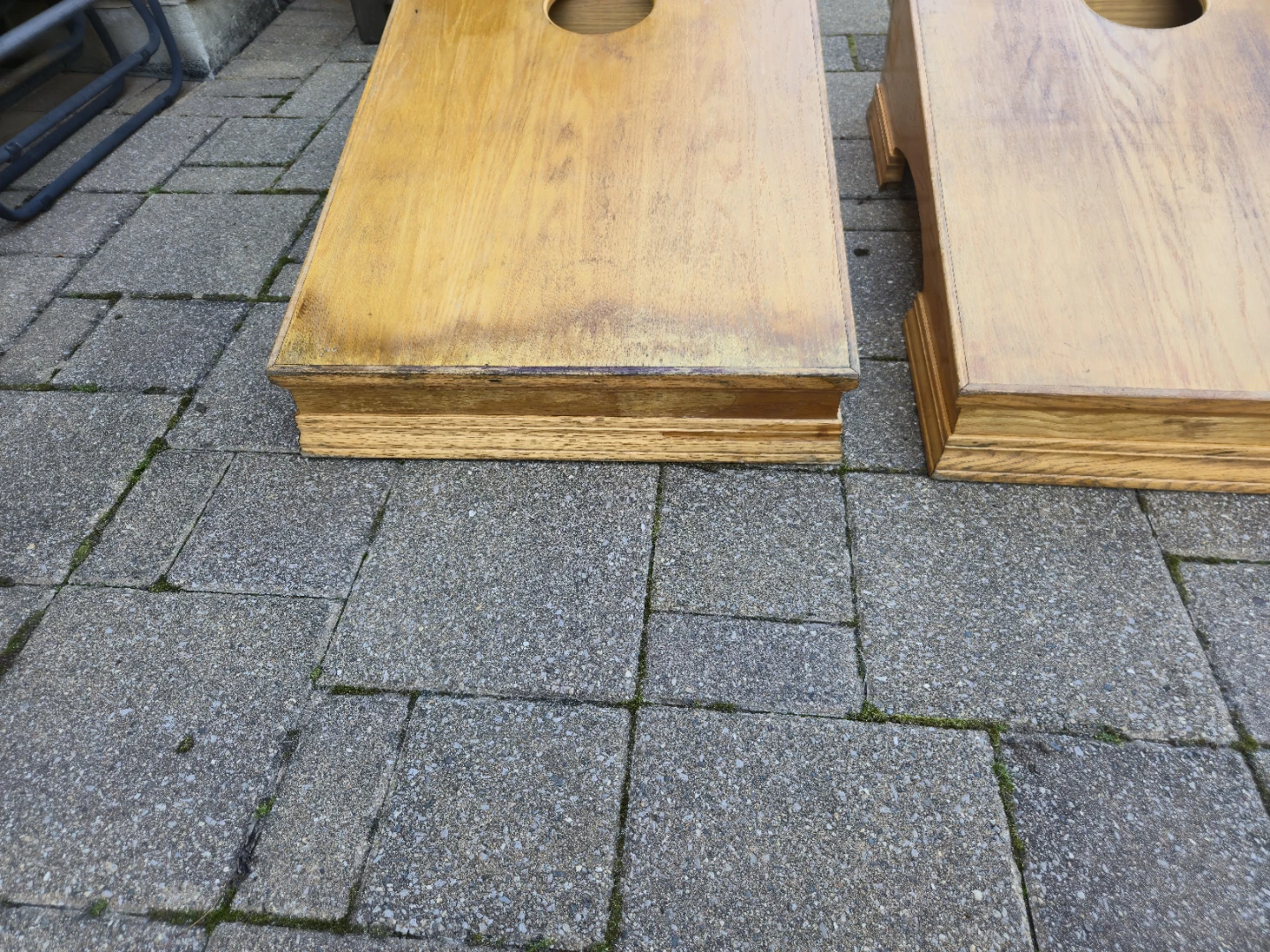 Custom Oak Cornhole Boards – Built-In Beer Holders – Set of 2 - photo 2
