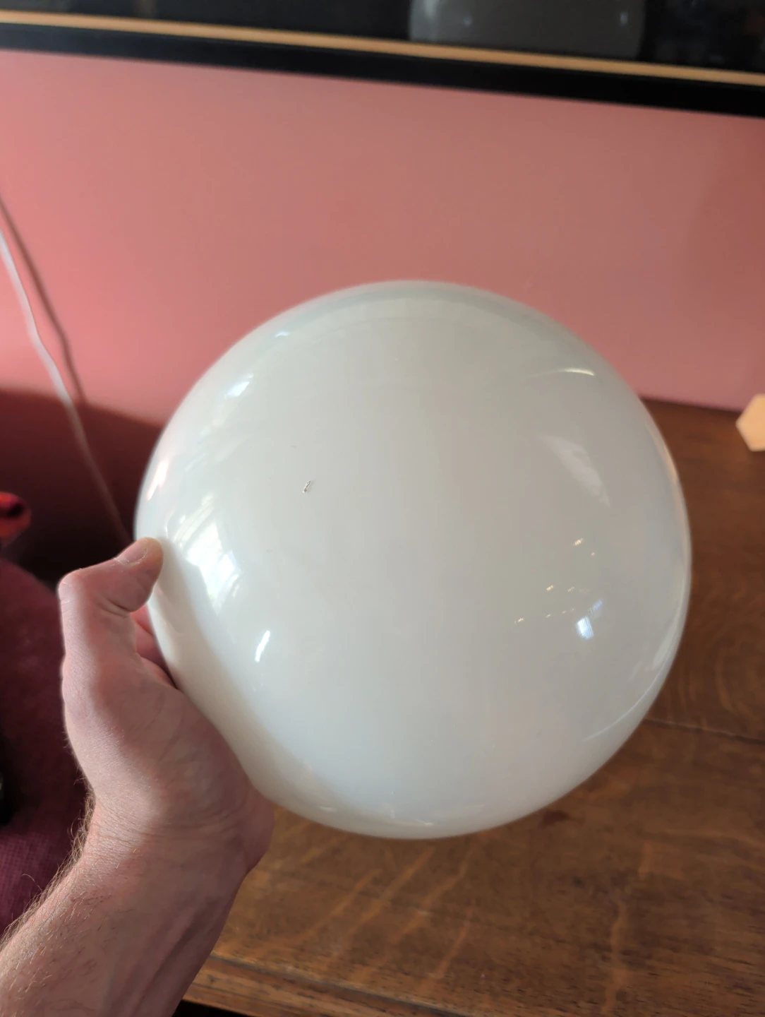 White Glass Globe Light Fixture Shade - photo 2