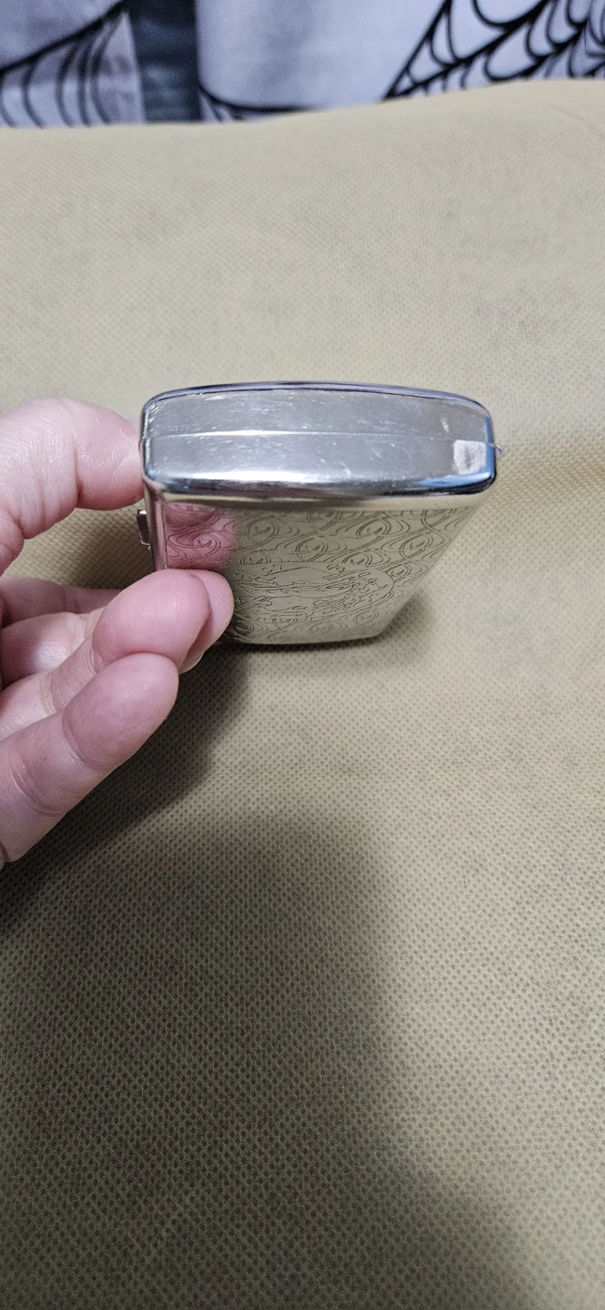 Vintage 20+ Year Old Silver-Tone Engraved Metal  Case - photo 4