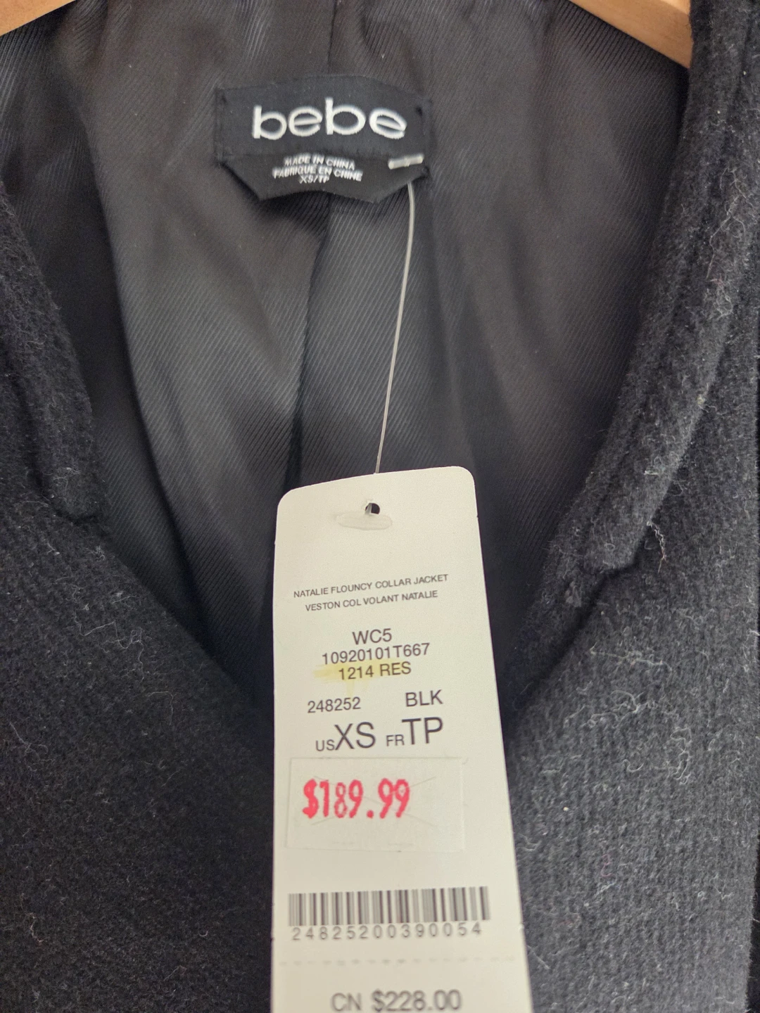 bebe Natalie Flouncy Collar Jacket - Black - XS - photo 4