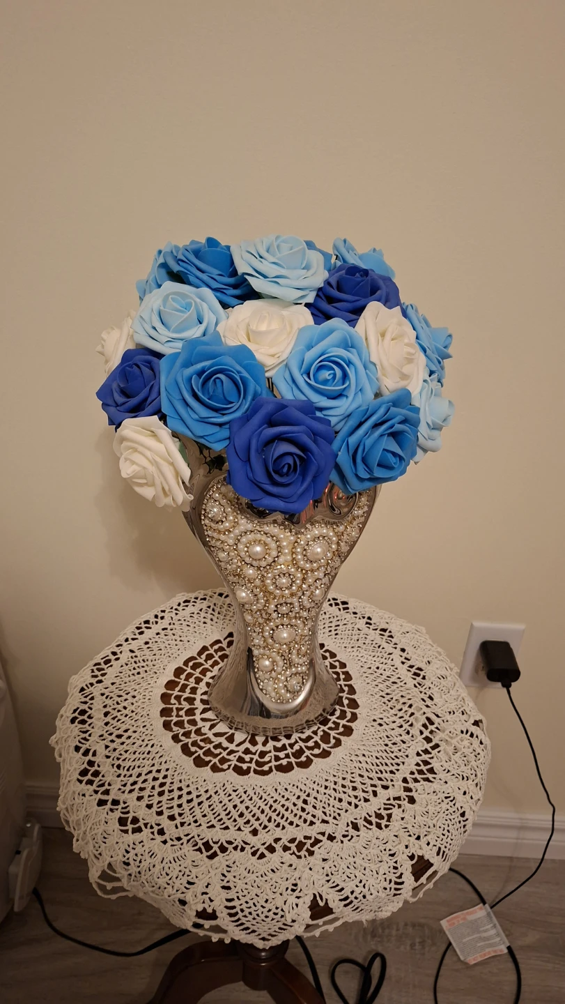Artificial Floral Arrangement in Decorative Pearl Vase