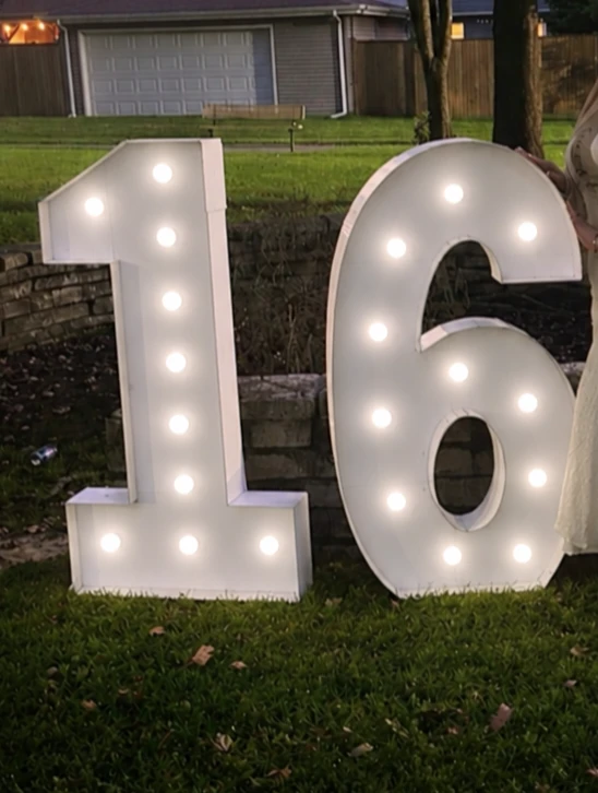 Marquee light up number 16
