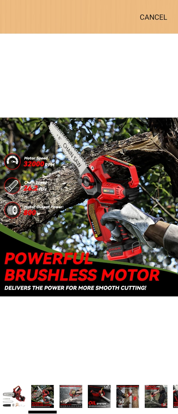 DEMIMA 8-inch Brushless Cordless Chainsaw - photo 2