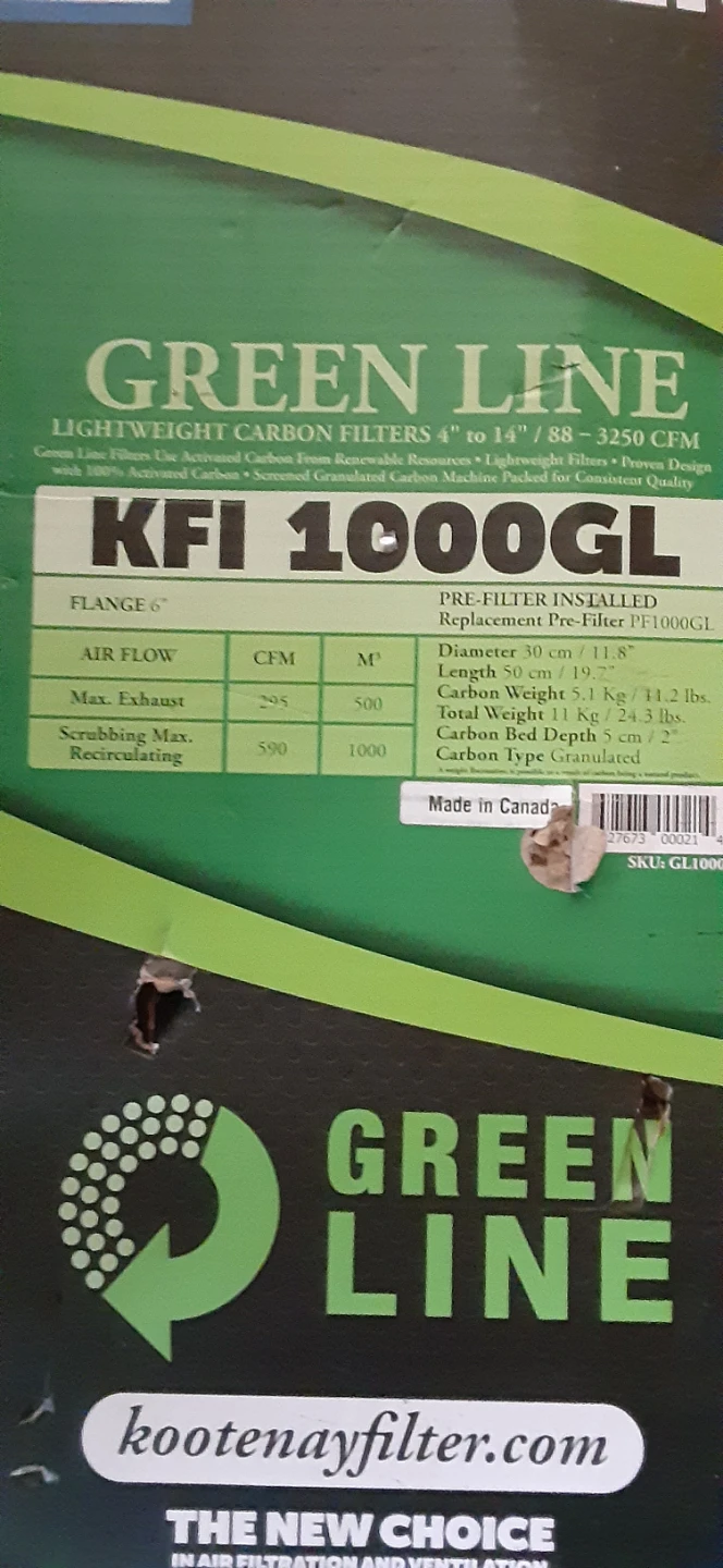 Kootenay Filter Green Line KFI 1000GL Carbon Filter