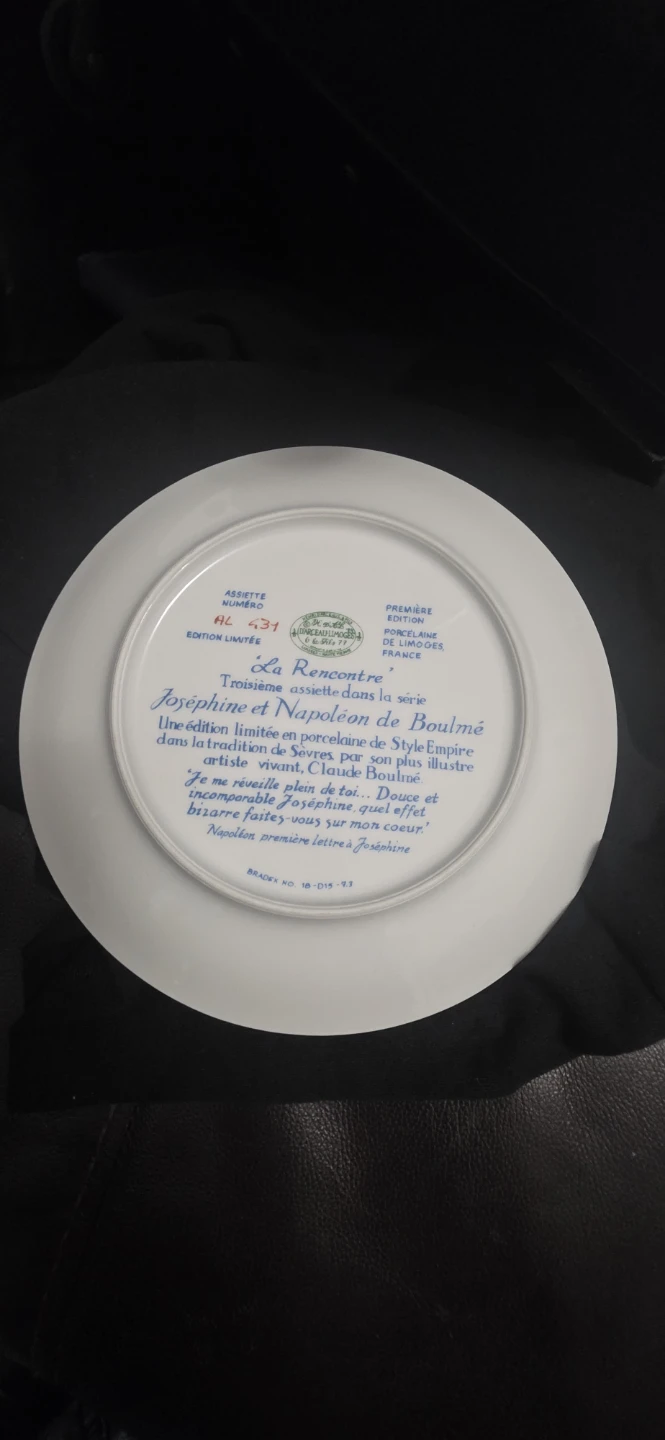 La Rencontre Limoges Porcelain Collector Plate - photo 4
