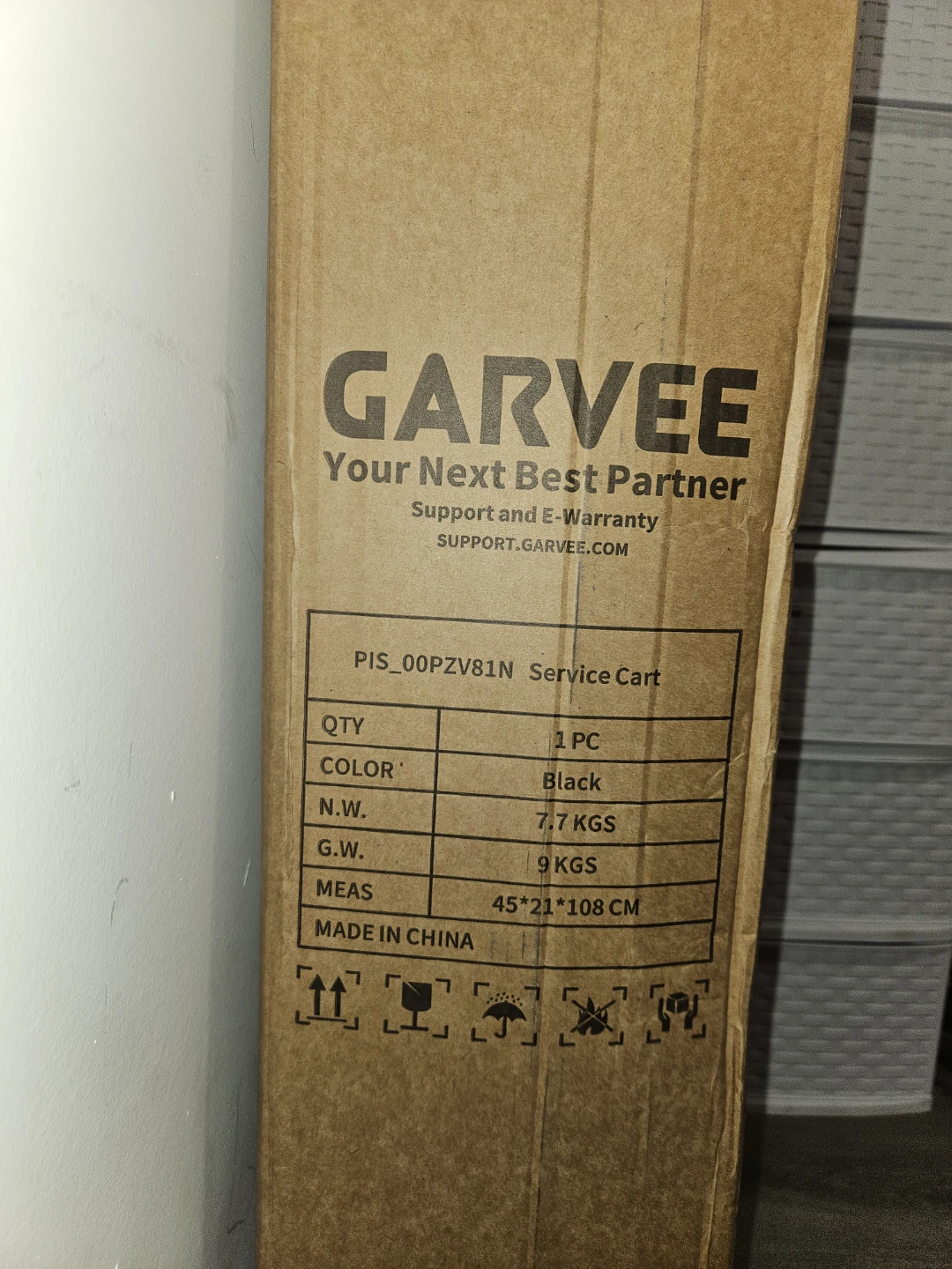 GARVEE 3-Tier Collapsible Rolling Service Cart