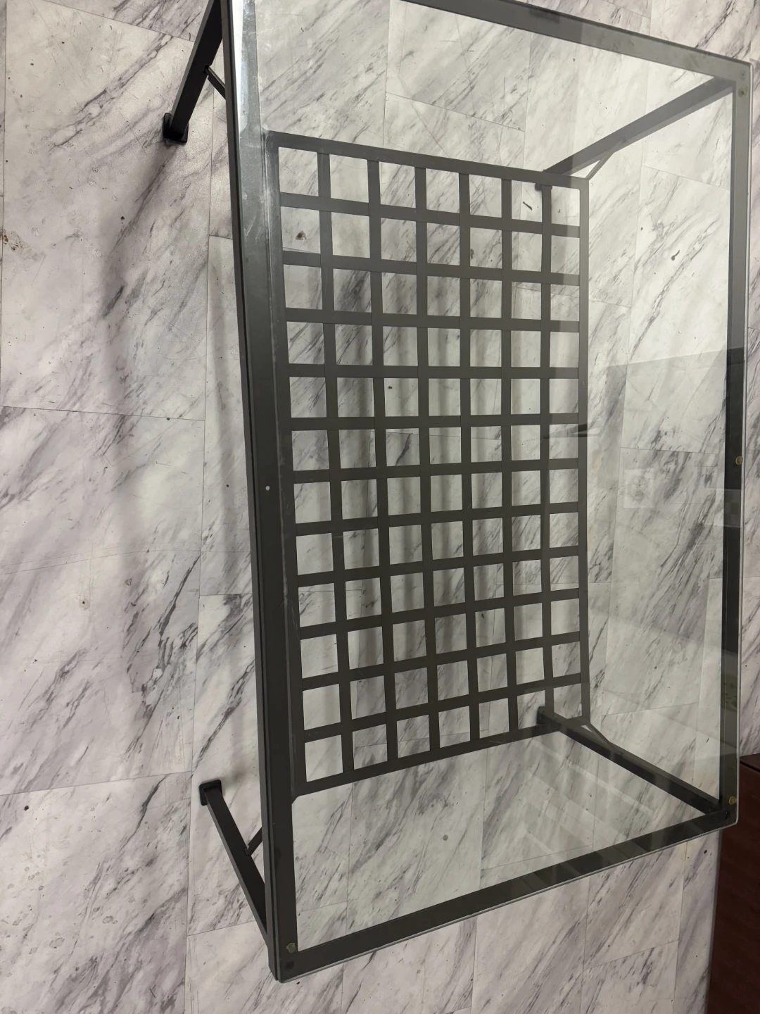 Glass Top Coffee Table with Metal Shelf - photo 3
