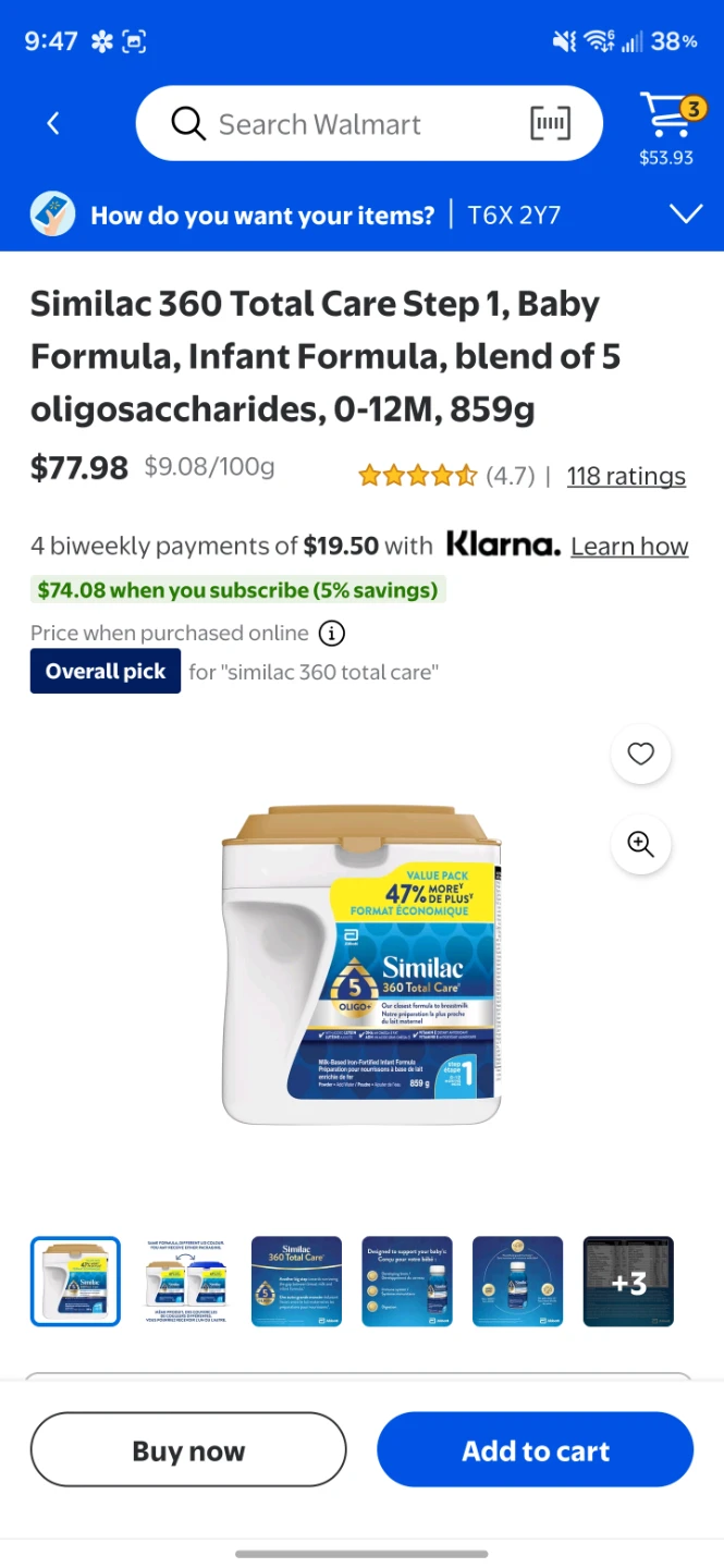 Similac 360 Total Care Step 1 Infant Formula 859g