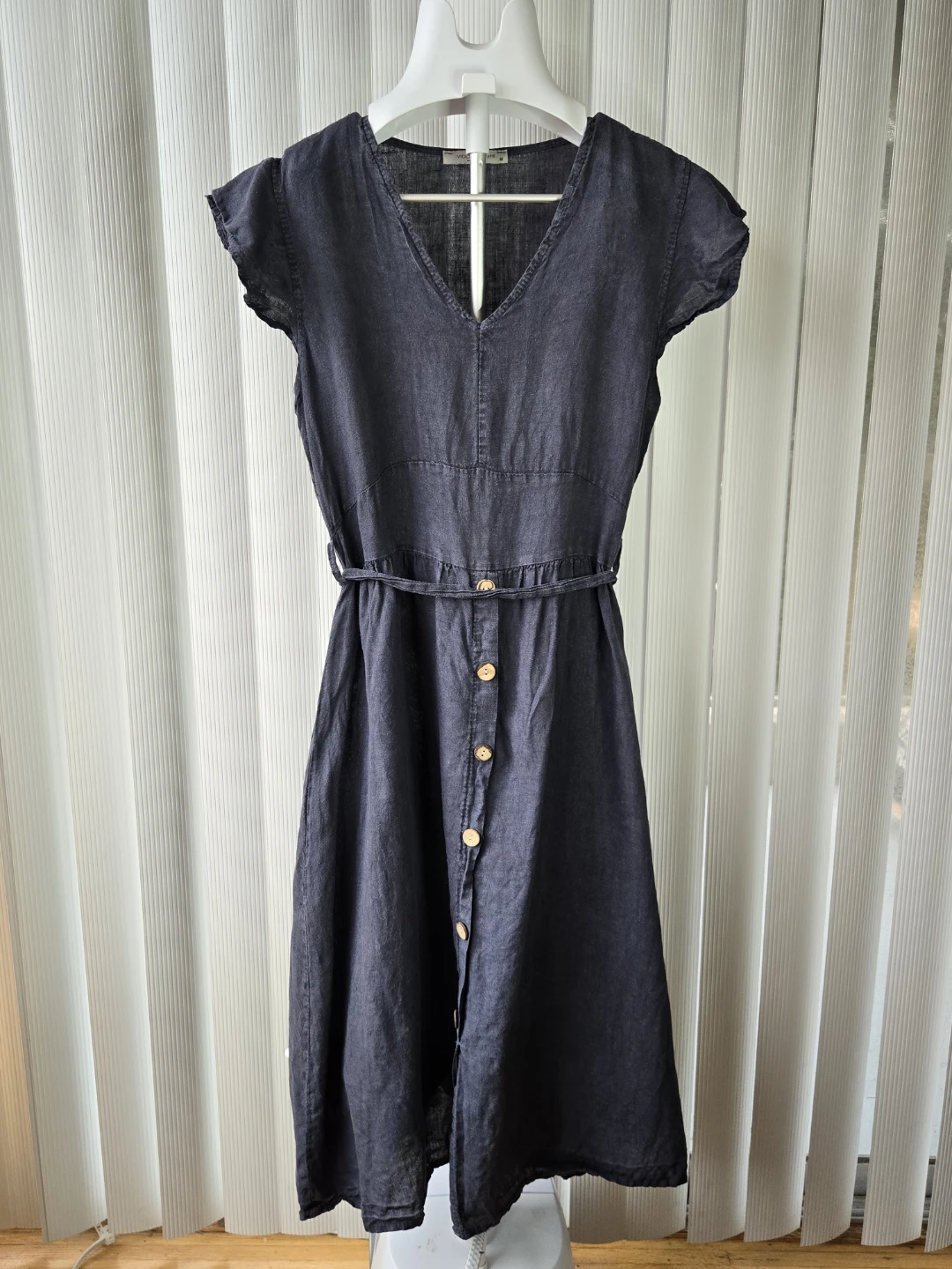 Viola Borghi Navy Linen Dress - Size M
