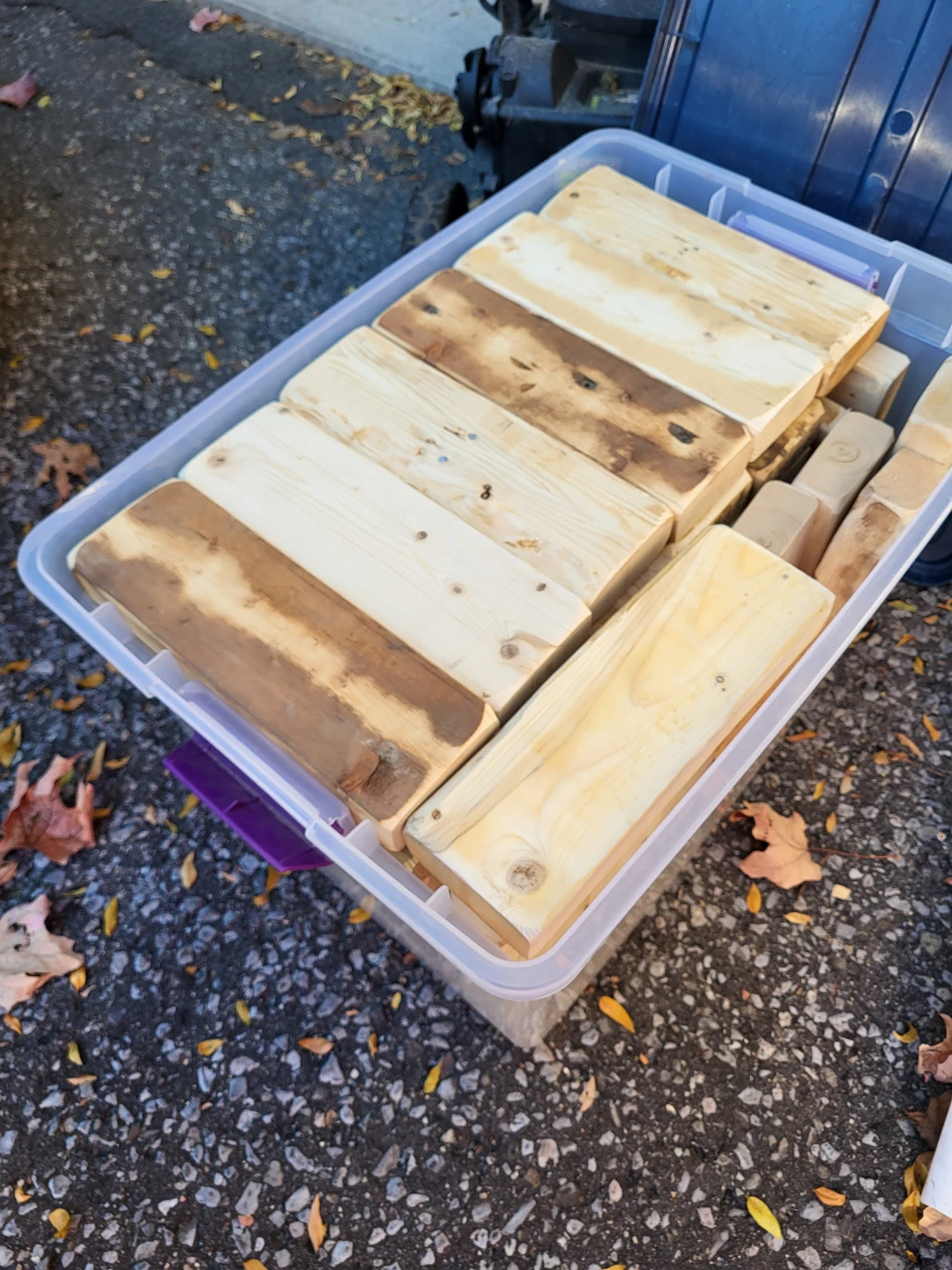 54 Wood Blocks/ Giant Jenga  in Plastic Bin - photo 2