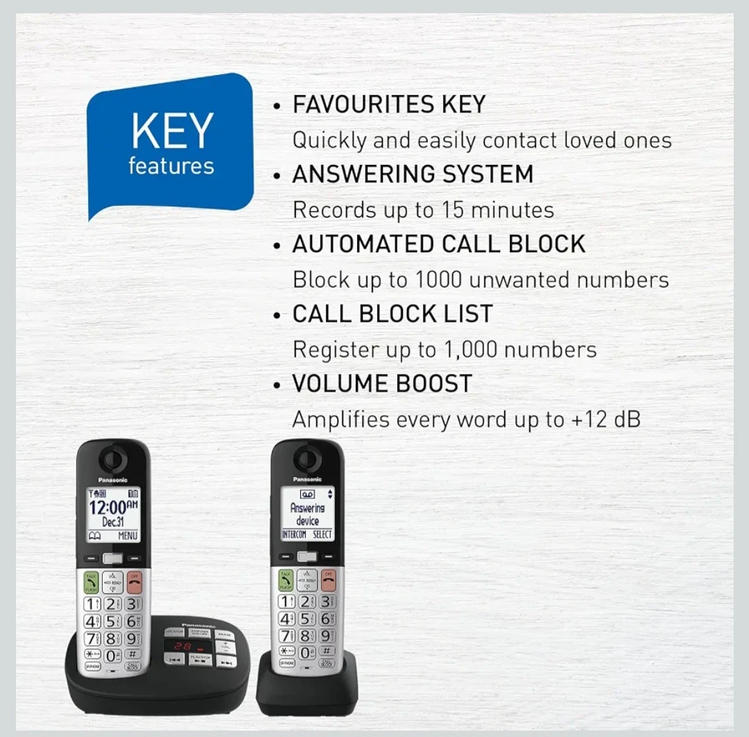 Panasonic Cordless Phone System / 2 Handsets / New - photo 5