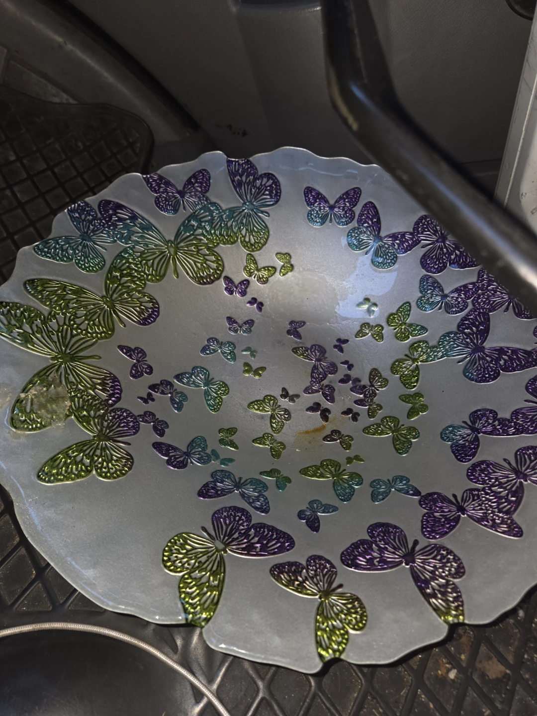 Decorative Glass Butterfly Bowl