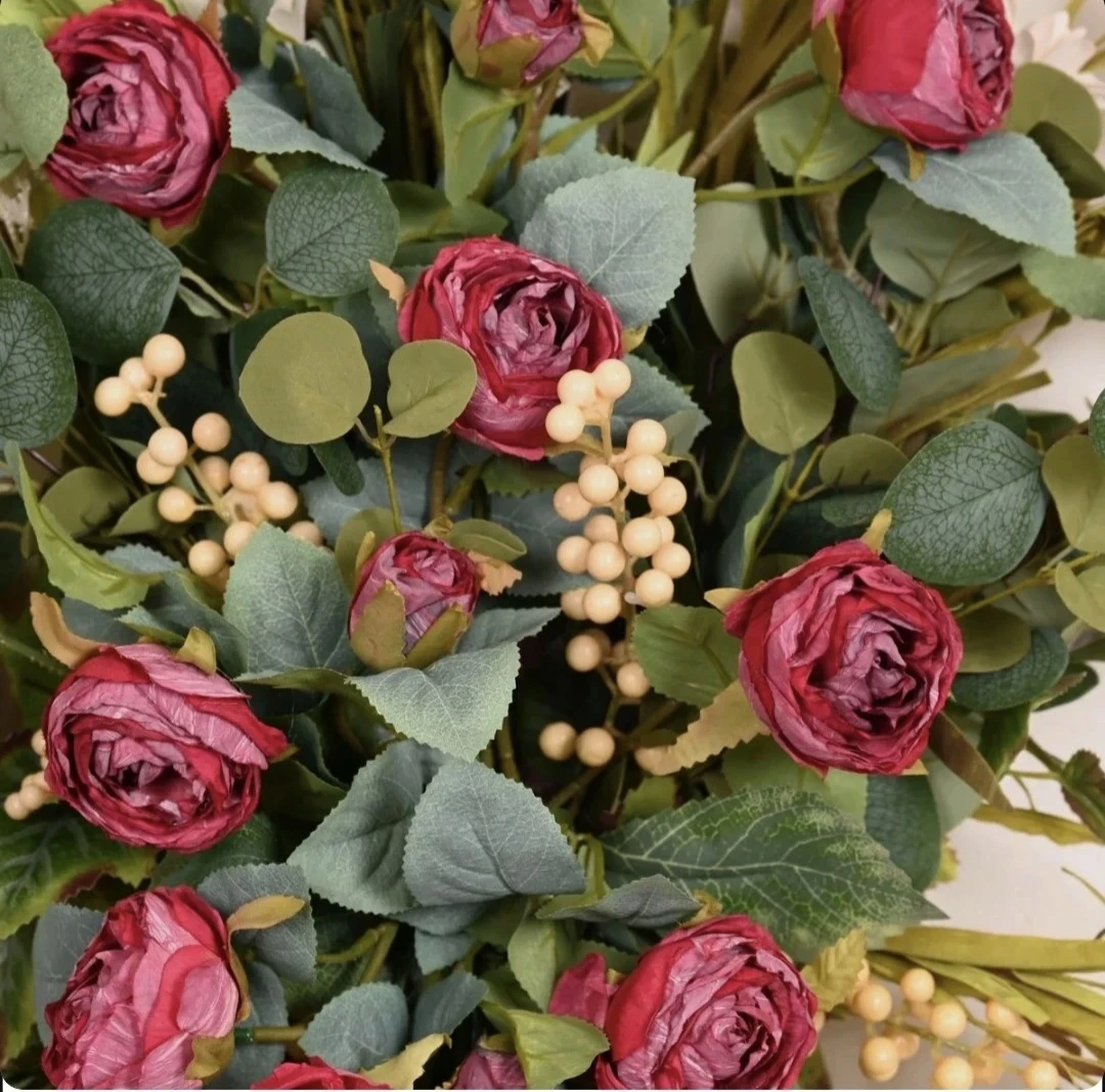Artificial Floral Swag with Roses and Greenery - photo 4