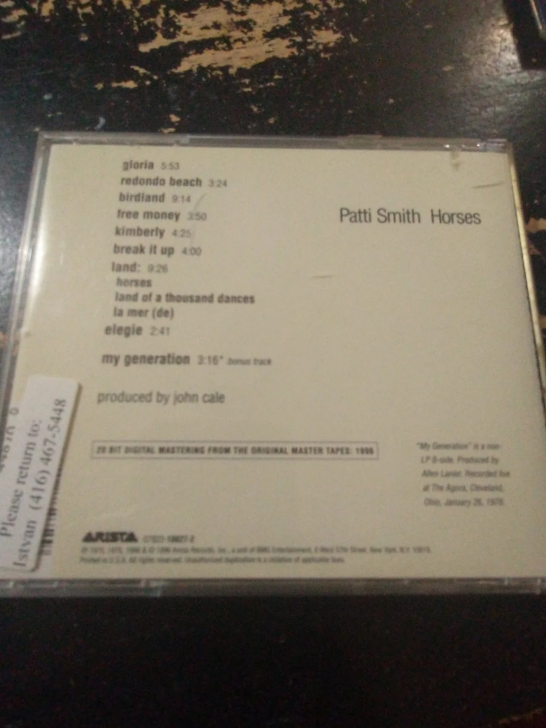 Amazing Patti Smith Horses CD, like new - photo 5