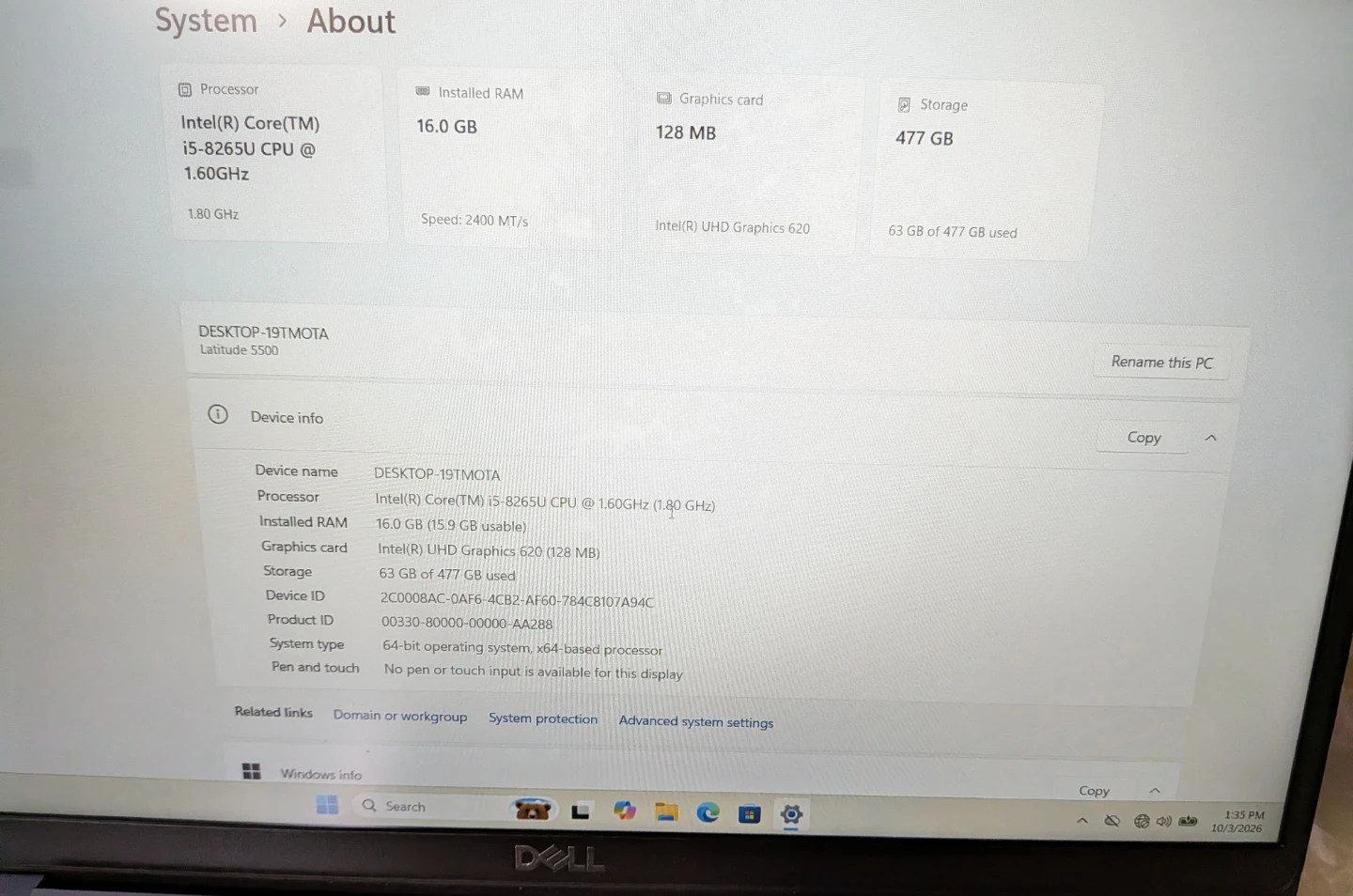 Dell Latitude 5500 Laptop - photo 5