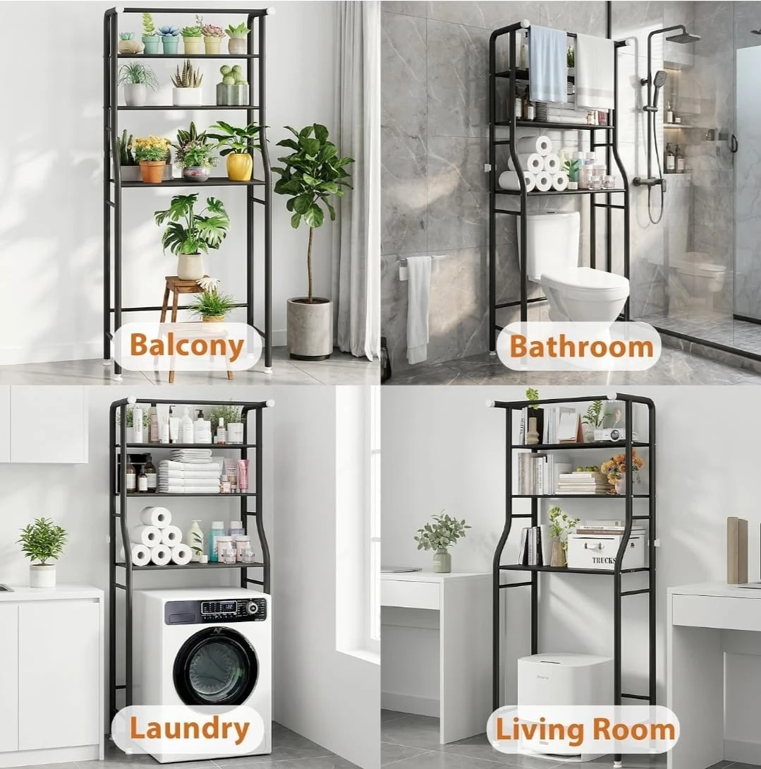 Black Over-the-Toilet or Laundry Storage Shelf - photo 2