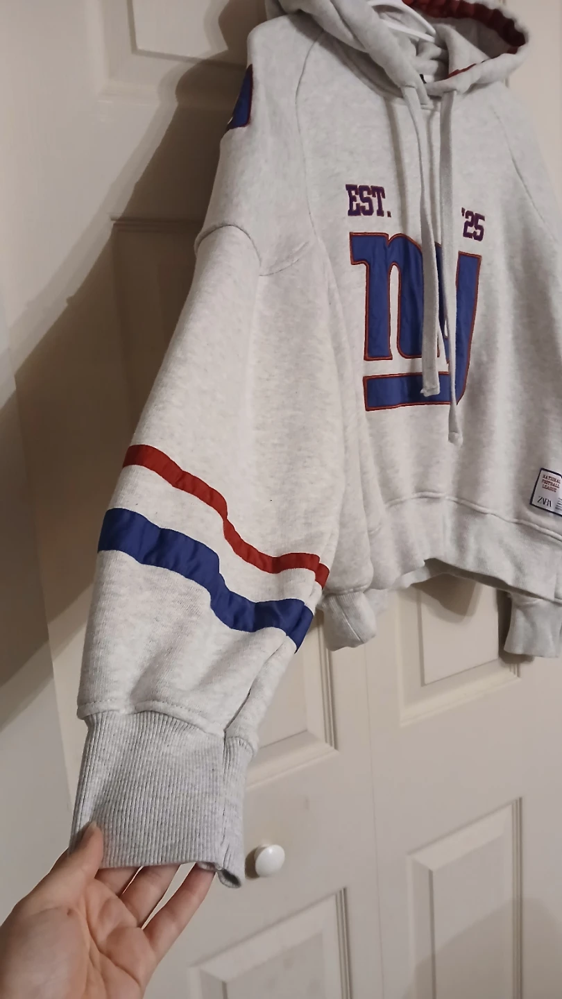 Zara x NFL New York Giants gray hoodie size large L - photo 5
