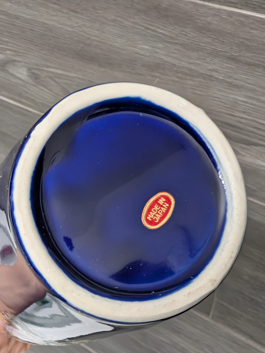 Vintage Japanese Cobalt Blue Peacock Vase - photo 5