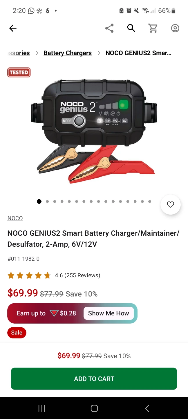 NOCO Genius 2 Battery Charger and Maintainer
