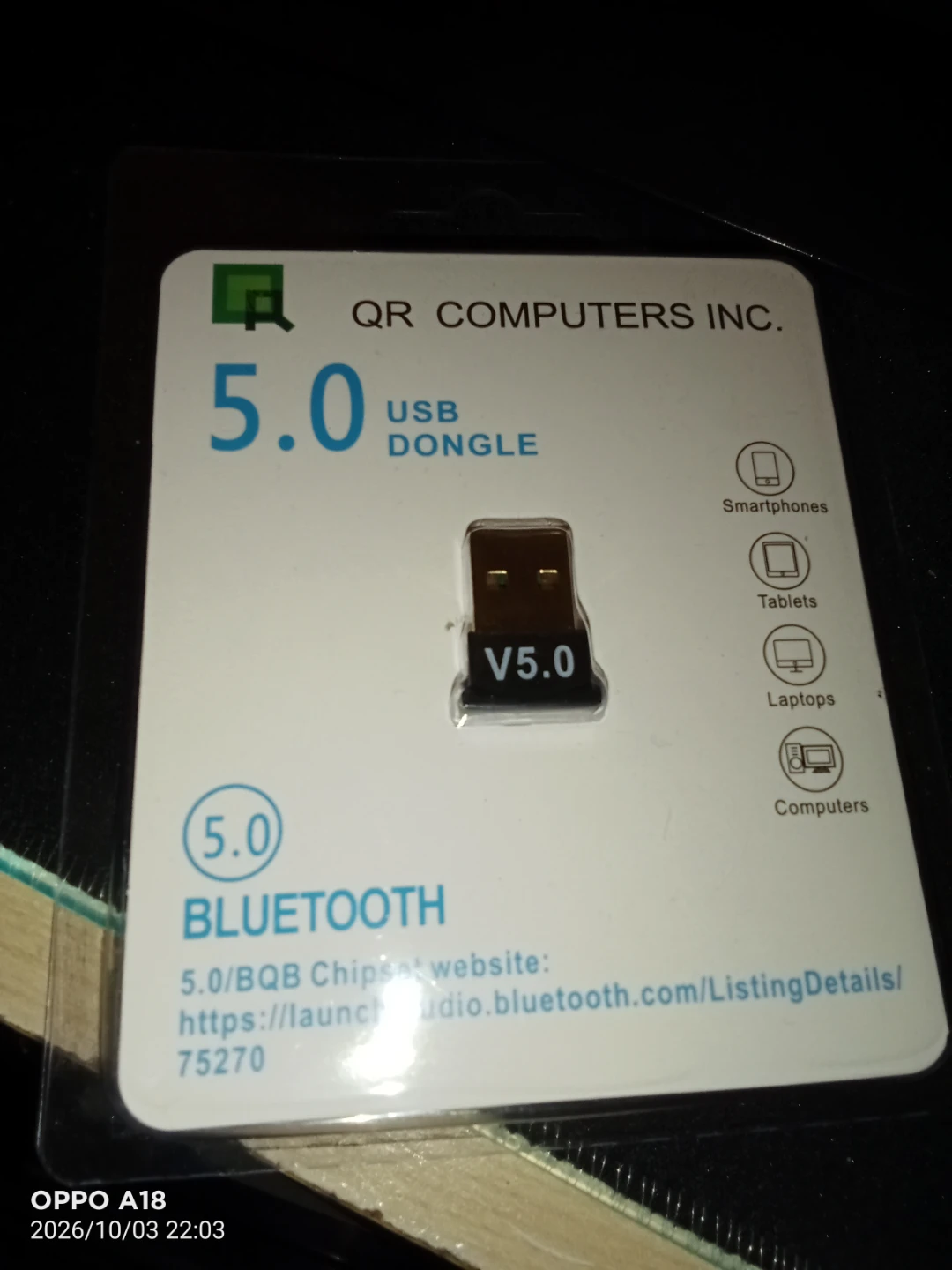 QR Computers Bluetooth 5.0 USB Dongle