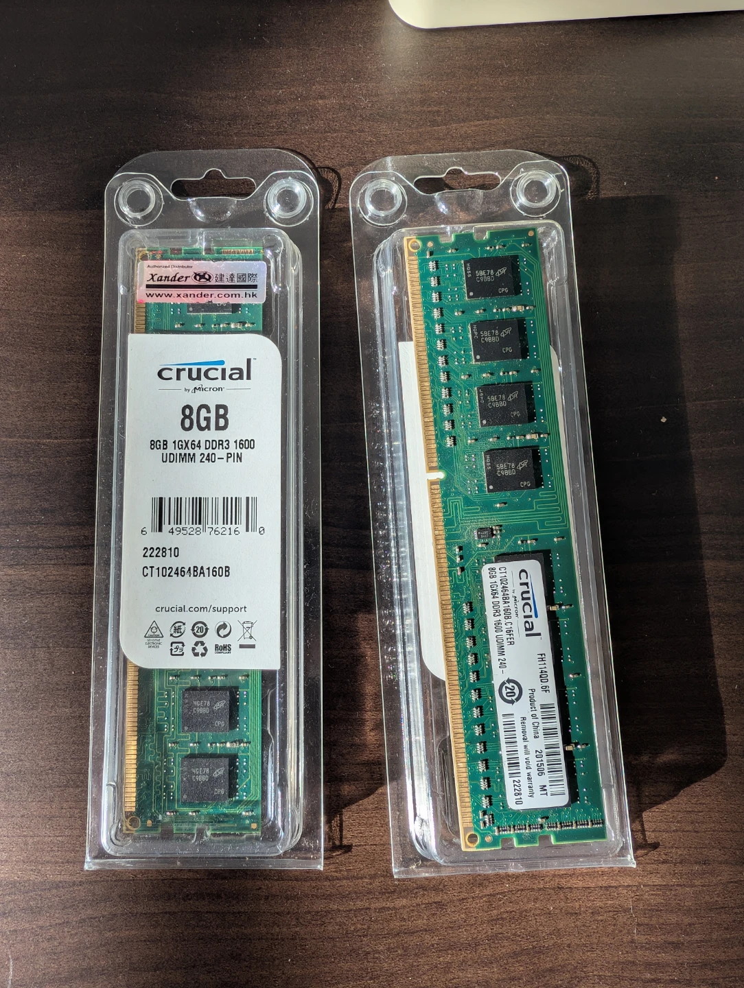 Crucial 2x8GB DDR3 1600 Desktop RAM