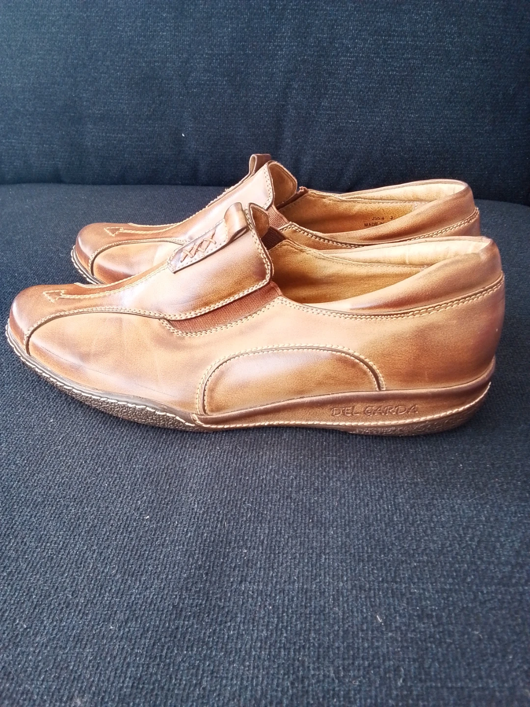 Del Garda Brown Leather Slip-On Shoes - photo 2