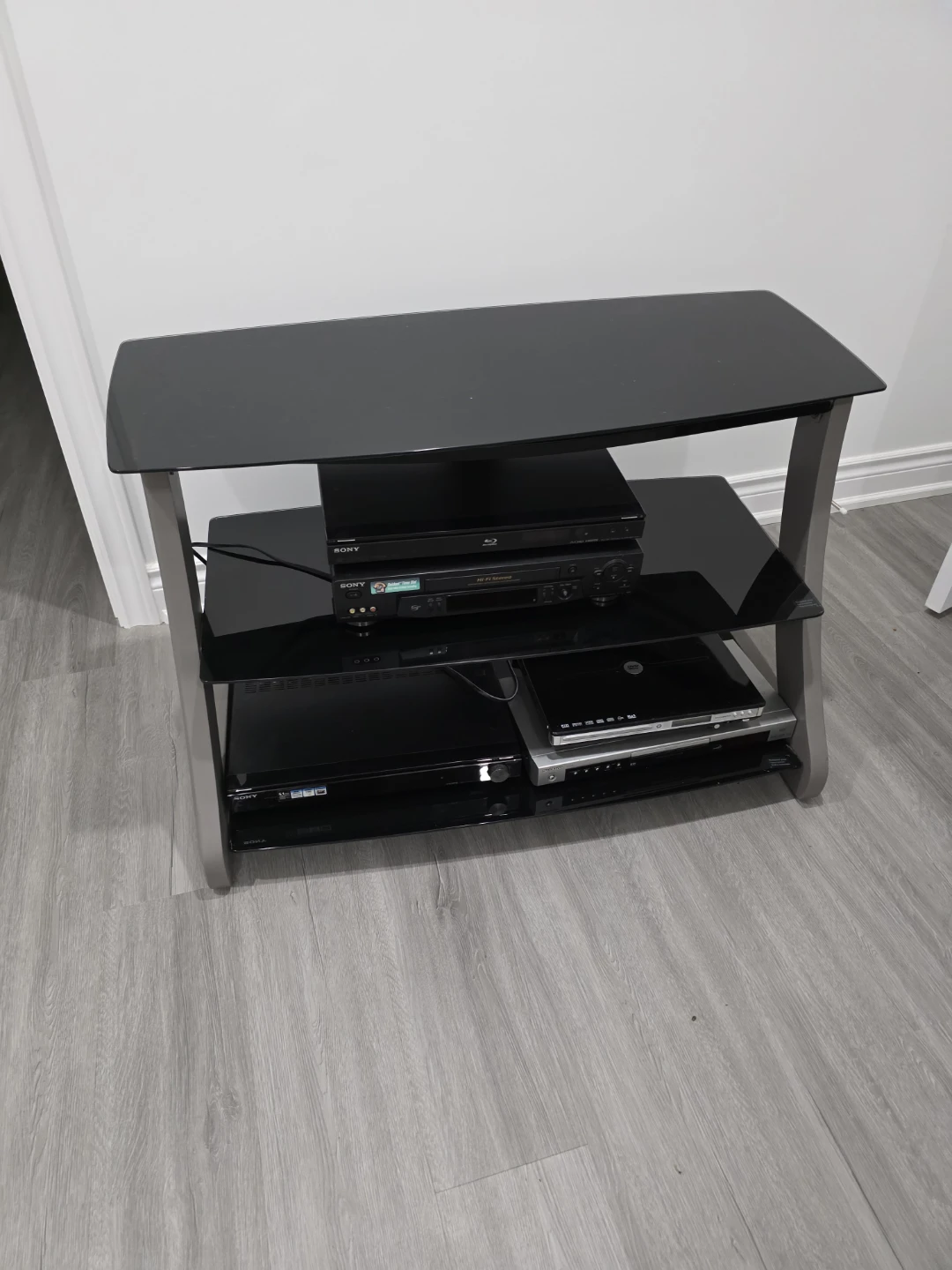 Modern Glass and Wood TV Stand - photo 2