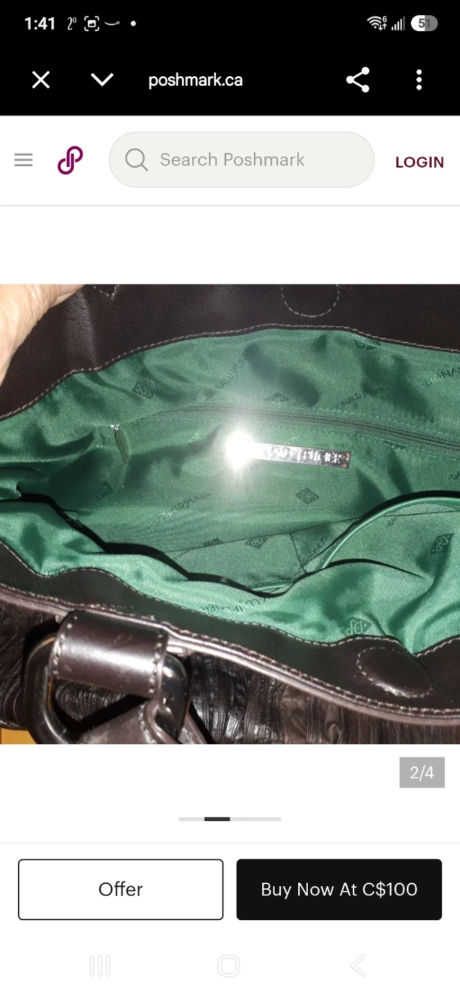 Donald J Pliner black leather handbag - photo 4