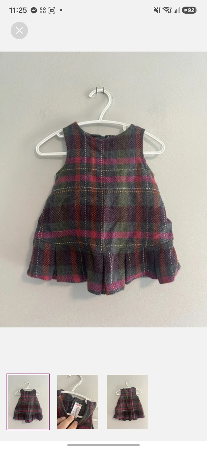 Gymboree Plaid Baby Dress 3-6 mos.