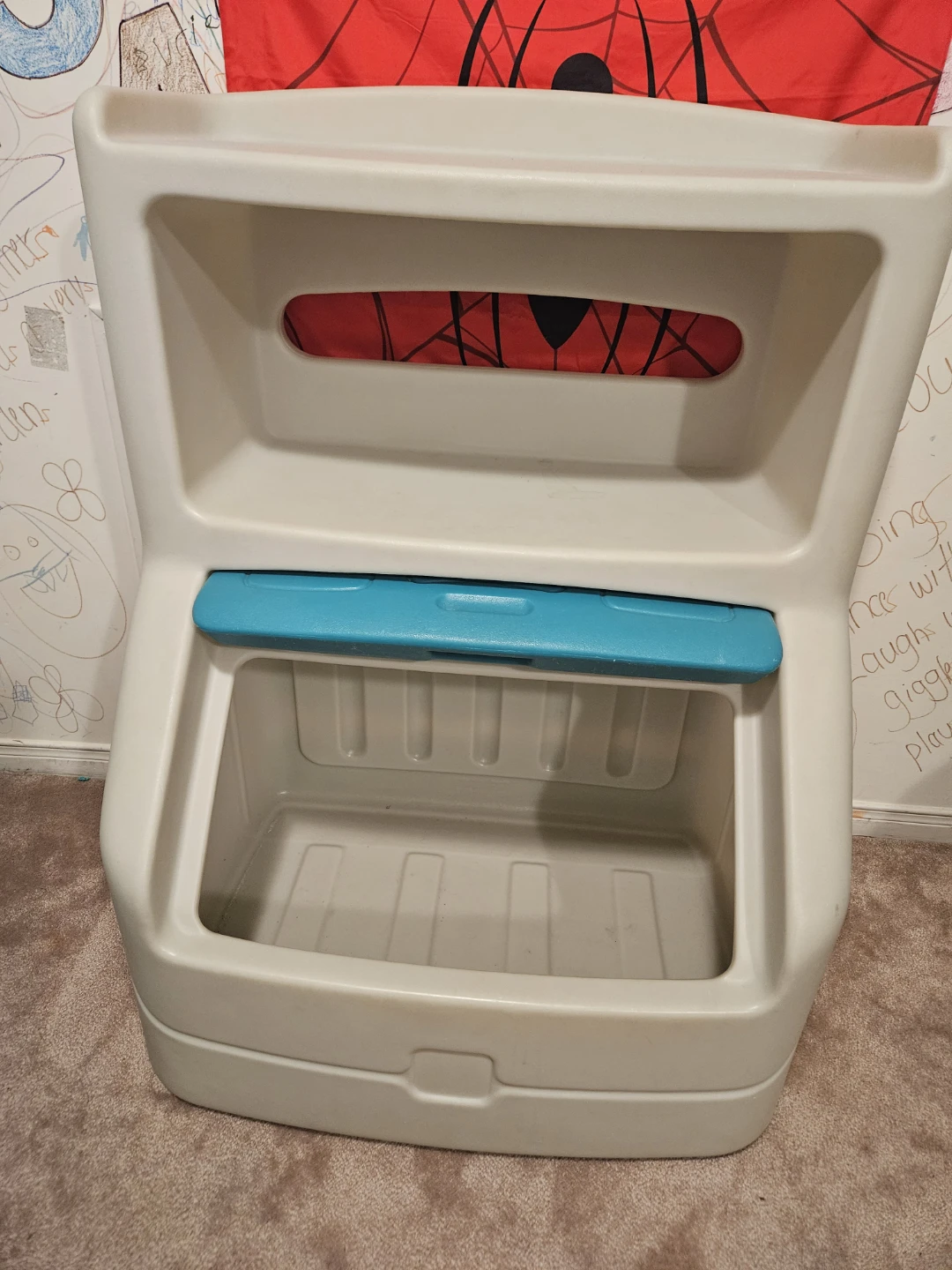 Plastic Toy Storage Bin with Shelf