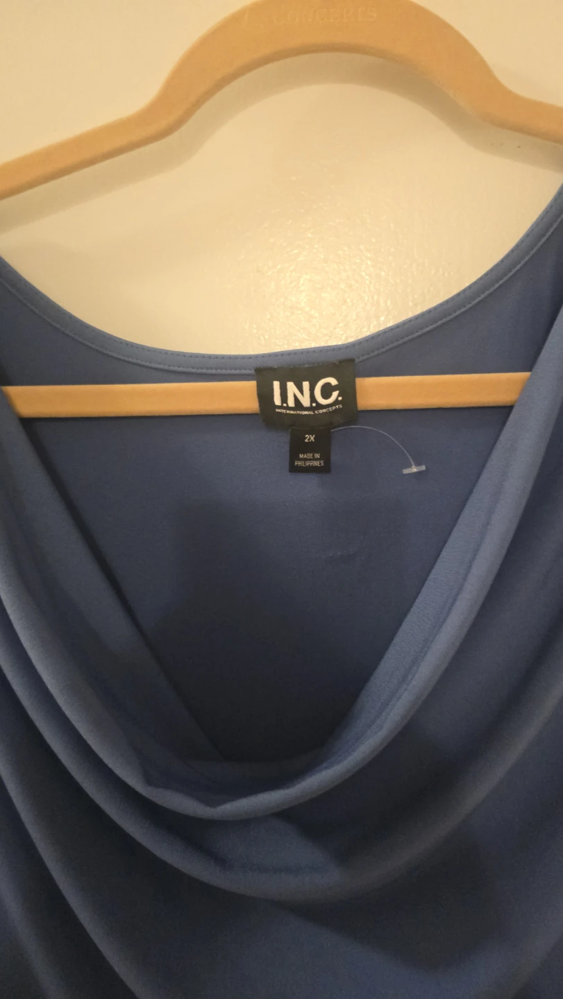 I.N.C. Blue Chain Detail Cowl Neck Top - photo 4