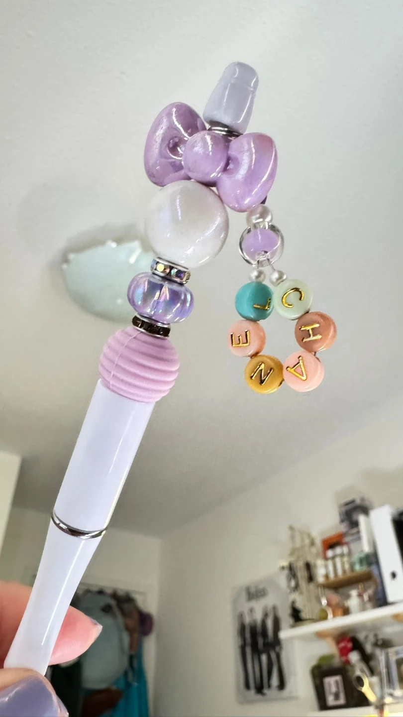 Custom Beaded Pens with Bow Toppers