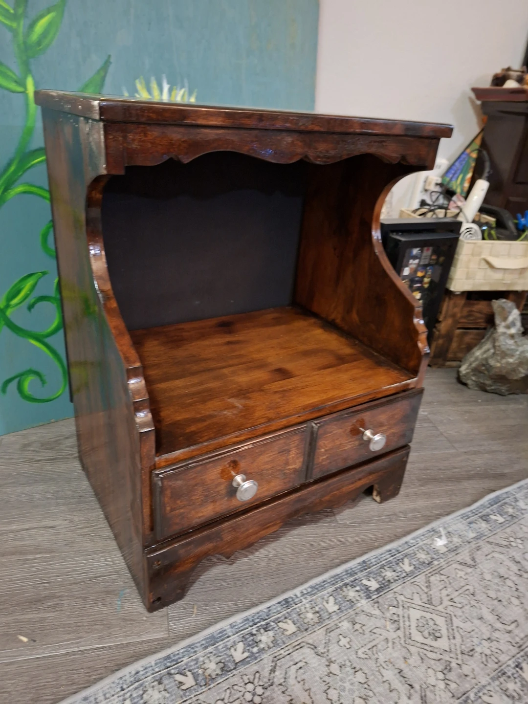 Solid Wood Nightstand with one Drawer - photo 3